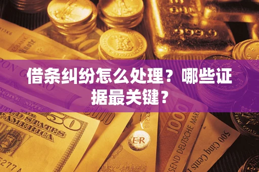 济南借条纠纷怎么处理？哪些证据最关键？