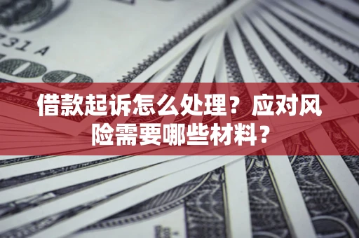 济南借款起诉怎么处理？应对风险需要哪些材料？
