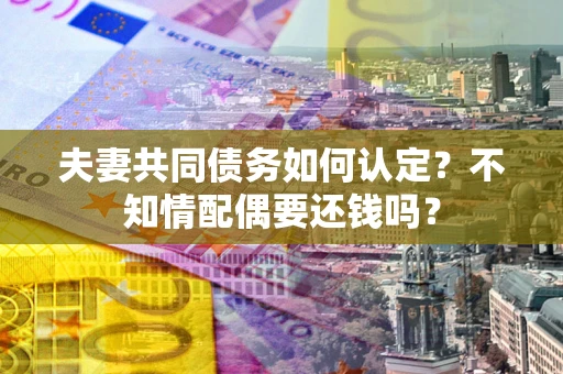 济南夫妻共同债务如何认定？不知情配偶要还钱吗？